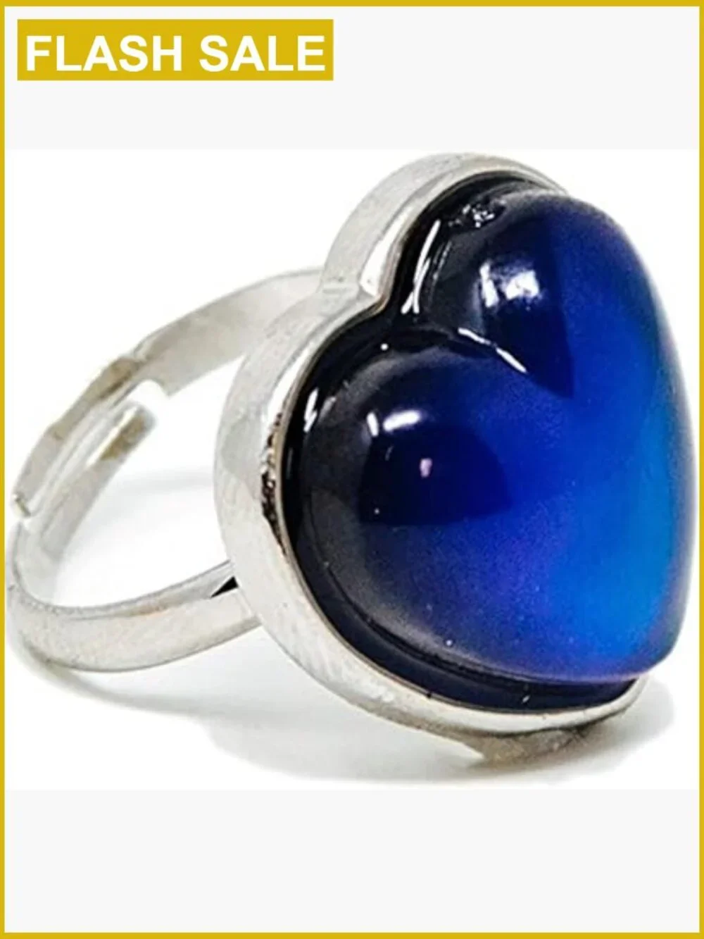 Adjustable Mood Ring with Color Chart - Kids & Adults